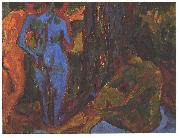 Ernst Ludwig Kirchner Three nudes oil painting